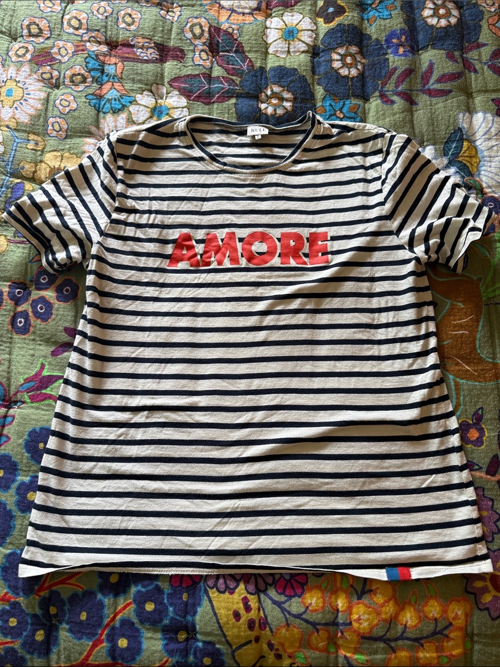 KULE Navy and White Striped Tee